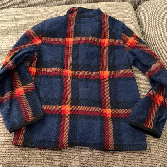OshKosh B'gosh Navy Plaid Zip-Up Fleece Lightweight Jacket - Picture 5 of 5